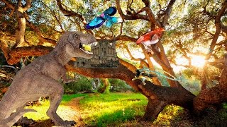 Динозавры мультфильм. Тиранозавр и красивая птица. Карнотавр