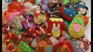 Обзор видеокурса Елочные игрушки из фетра своими руками с выкройками.  Уже в продаже!