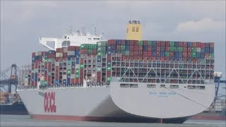OOCL Hong Kong arriving to Felixstowe for the 2nd time in 10 days 4th July 2017