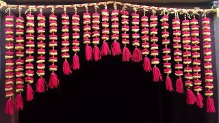 Handmade toran, Door Hanging Toran From Woolen Very Easy, How to Make Wool FlowerToran