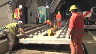 PORR Österreich: Slab Track Austria | System ÖBB-PORR elastisch gelagerte Gleistragplatte