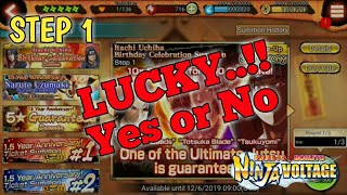 Itachi Uchiha Birthday Celebration Summon card Step 1 || Naruto X Boruto Ninja Voltage