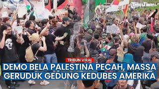 Warga Filipina Pro-Palestina Bentrok dengan Polisi Depan Kedutaan Besar AS