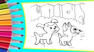РАСКРАСКИ! Раскрашиваем картинки для детей из мультфильмов Котенок Гав, с другом собачкой