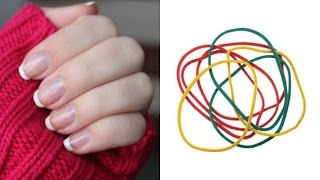 ТРЮК: КАК СДЕЛАТЬ ФРАНЦУЗСКИЙ МАНИКЮР при помощи РЕЗИНКИ ДЛЯ ДЕНЕГ /French Manicure