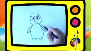 Как нарисовать пингвина. Оживающие рисунки / How to draw a penguin. Наше_всё!