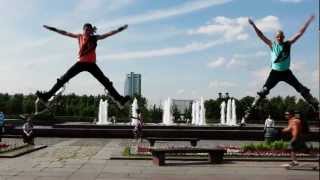 Шок флешмоб Extreme flash mob on Poklonnaya Hill смотреть всем!!!