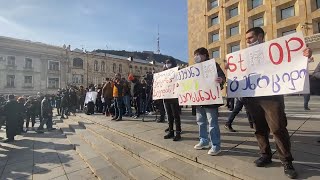 У здания правительства Грузии проходит акция протеста против ковид-ограничений