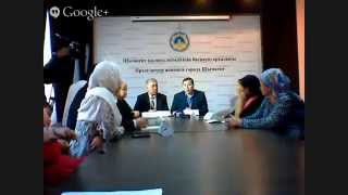 Пресс конференция Абая Емши и Ко по программе "Айкуне по борьбе с ДЦП", г.Шымкент здание акимата