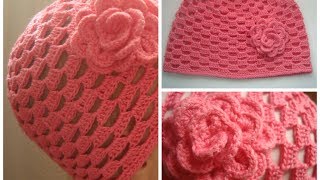 Шапочка крючком Baby Crochet Hat (eng subs)
