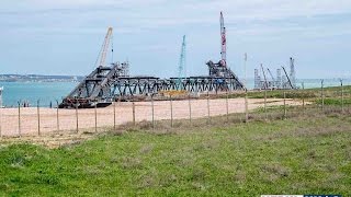 Строительство моста в Крым. Видео от 14 апреля 2017 года