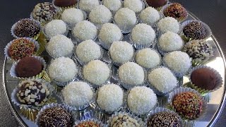 Truffes au chocolat blanc et noix de coco وصفة التريف الرائعة بالشكلاط الابيض وجوز الهند