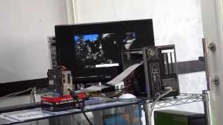 PCI-E 3.0 riser card connected to PCI-E 3.0 riser card 3D MARK test