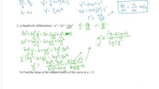 AP Calculus Chapter 3 Review 2