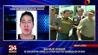 Sospechoso de prender  fuego a mujer al interior de bus fue detenido