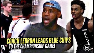 LeBron James COACHES Bronny & Blue Chips To HUGE WIN & Gives Them ADVICE!! Bronny NASTY BLOCK!!