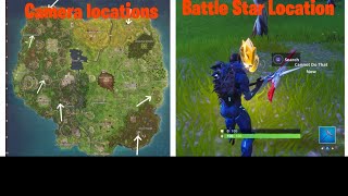 Fortnite Battle Royale - ALL 7 CAMERA LOCATIONS AND HIDDEN BATTLE STAR