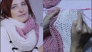 Шарф- снуд спицами пышной резинкой /Вы влюбитесь когда его свяжите .