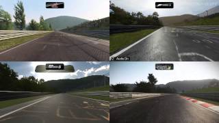 Nordschleife Comparison - Assetto vs Forza 5 vs GT6 vs Project CARS [4k]
