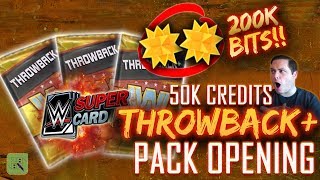 50K CREDITS THROWBACK PACK OPENING MASSACRE!!  200K BIT DONATION! | WWE SuperCard
