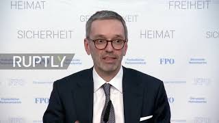 Austria: 'Cosmetic' manoeuvre - FPO Chairman Kickl on recent govt changes