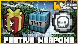 Minecraft - FESTIVE WEAPONS & TRAPS With Only One Command! (Bait Presents, Frost Bombs & more!)
