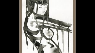 easy FAST way to use ink (nude woman painting)