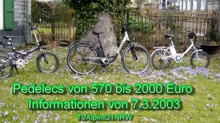 Pedelecs Informationen E Bike 250 Watt von 570 bis 2000 Euro HD 7.3.2013 TVAlpino21NRW