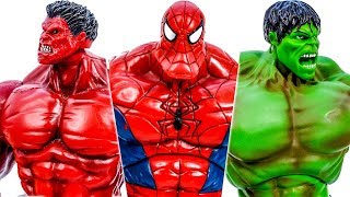 Spider Hulk Defeat Hulk Family Collection~! Avengers Superheroes Toys Pretend Play - Toy Marvel