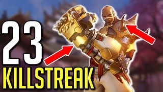 DOOMFIST 23 KILLSTREAK REAL GAME! SO MUCH SKILL! Overwatch Doomfist Gameplay | Abilities | Ultimate