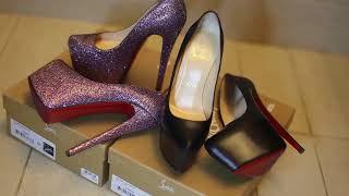 CHRISTIAN LOUBOUTIN DAFFODILE PUMPS  SIZE 35 REVIEW TRY ON
