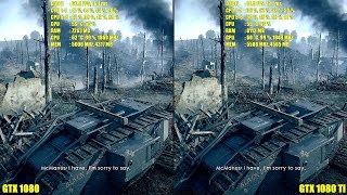 Battlefield 1 GTX 1080 TI Vs GTX 1080 4K Ultra Frame Rate Comparison