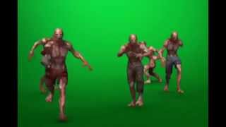Толпа зомби футаж green screen #2 скачать