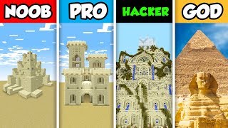 Minecraft NOOB vs. PRO vs. HACKER vs GOD: SAND CASTLE BUILD CHALLENGE in Minecraft! (Animation)
