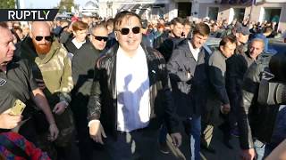 На митинге Саакашвили в Одессе произошла драка между сторонниками и противниками экс-губернатора