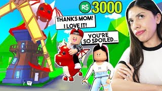 My SPOILED SON Made Me SPEND ALL MY ROBUX On A DRAGON CASTLE! - Roblox - Adopt Me UPDATE