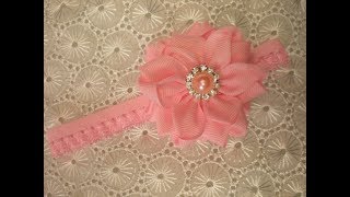 Повязка для Малышки МК. Цветок КАНЗАШИ из Ленты./ Flower. /Kanzashi./ DIY. /Tutorial /
