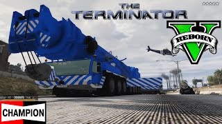 GTA 5 EUROPE CHAMPION CRANE TRUCK DESTROYING LOS SANTOS FIVEM SERVER POLICE CHASE