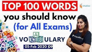 12:30 PM - English Vocabulary for All Competitive Exams by Akanksha Ma'am | Top 100 Words | Day-8