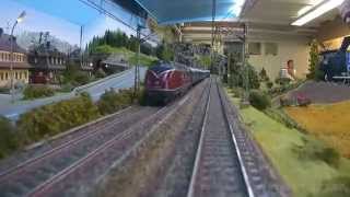 Large Private Model Railroad RR HO Scale Train Layout