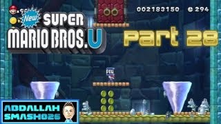 Let's Play New Super Mario Bros U for WiiU - Part 28: W4-T "Freezing-Rain Tower" 100% Walkthrough With Abdallah