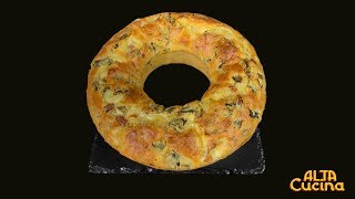 Ciambella salata 7 vasetti con carciofi e pancetta  [ricetta semplice by Al.ta Cucina]