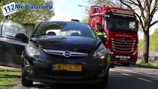 25 april 2018 Flinke file door ongeval op N233 bij Rhenen