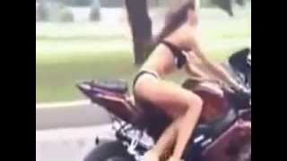 Девушка на мотоцикле. Naked girl on motorcycle