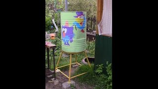 Бочка для полива, изготовление подставки.