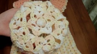 Шапочка летняя на девочку 1 год крючком