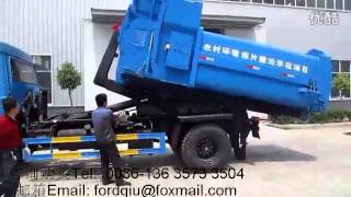 Dongfeng 153 hook lift garbage truck hook loader truck wechat/whatsapp/viber:86-13635733504