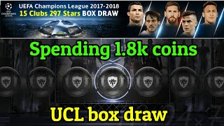 1.8k Coins in UCL 15 Clubs 297 Stars Box draw Pack opening - PES 2018 Mobile