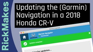 Updating the (Garmin) Navigation in a 2018 Honda CR-V