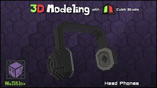Minecraft 3D Modeling |  "Head Phones" | Voxel Art | Cubik Studio (time-lapse)